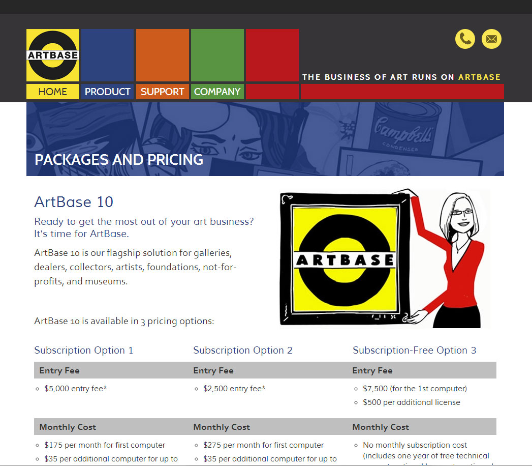 Packages and Pricing page